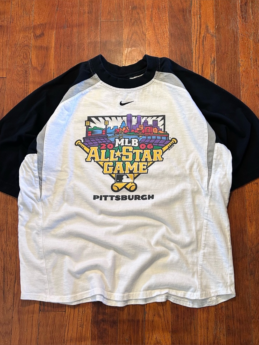 Vintage Nike 2006 MLB Allstar Game Pittsburgh Center Swoosh Baseball T-shirt S